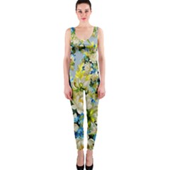 Background-flowers One Piece Catsuit by nateshop