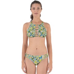 Background-flowers Perfectly Cut Out Bikini Set by nateshop