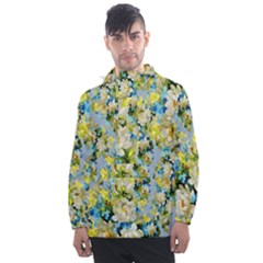 Background-flowers Men s Front Pocket Pullover Windbreaker by nateshop