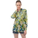 Background-flowers Long Sleeve Satin Shirt View1