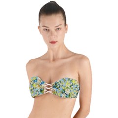 Background-flowers Twist Bandeau Bikini Top by nateshop