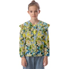 Background-flowers Kids  Peter Pan Collar Blouse by nateshop