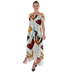 Butterfly-love Off Shoulder Open Front Chiffon Dress by nateshop