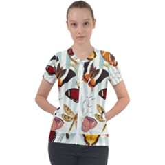 Butterfly-love Short Sleeve Zip Up Jacket by nateshop