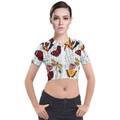 Butterfly-love Short Sleeve Cropped Jacket by nateshop