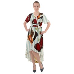 Butterfly-love Front Wrap High Low Dress