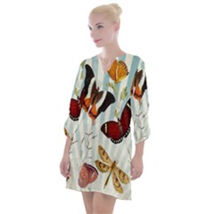 Butterfly-love Open Neck Shift Dress by nateshop