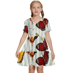 Butterfly-love Kids  Short Sleeve Tiered Mini Dress by nateshop