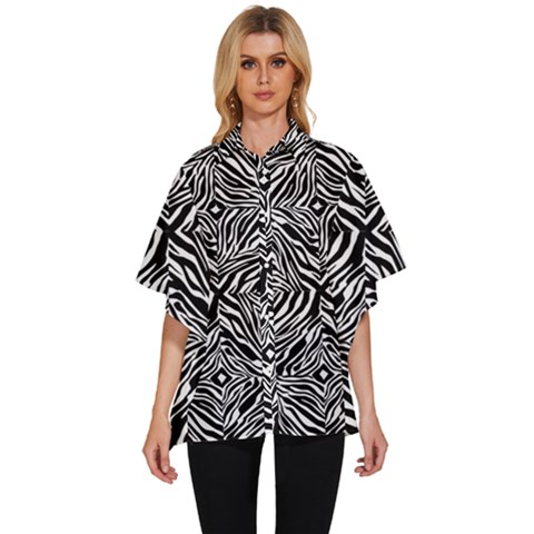 Design-85 Women s Batwing Button Up Shirt by nateshop