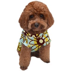 Mazipoodles Love Flowers - Duck Egg Green Olive Brown Dog T-shirt by Mazipoodles