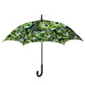 Mazipoodles Love Flowers - Black Olive White Hook Handle Umbrellas (Large) View3