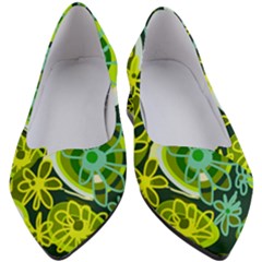 Mazipoodles Love Flowers - Green Lemon Duck Egg Blue Women s Block Heels  by Mazipoodles