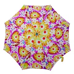 Mazipoodles Love Flowers - Rainbow White Hook Handle Umbrellas (large) by Mazipoodles