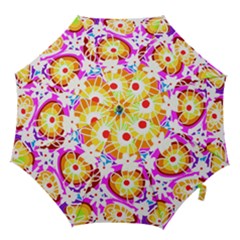 Mazipoodles Love Flowers - Rainbow White Hook Handle Umbrellas (small) by Mazipoodles