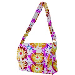 Mazipoodles Love Flowers - Rainbow White Full Print Messenger Bag (l)