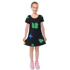 Wallpaper Kids  Short Sleeve Velvet Dress by nateshop