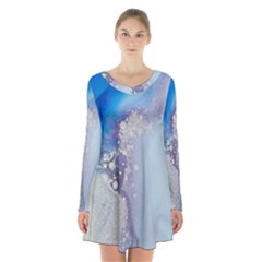 Huawei Long Sleeve Velvet V-neck Dress