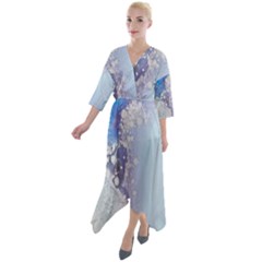 Huawei Quarter Sleeve Wrap Front Maxi Dress by nateshop