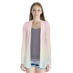 Pastel , Purple, Pink, Blue, Light, Mix Drape Collar Cardigan by nateshop