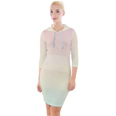 Pastel , Purple, Pink, Blue, Light, Mix Quarter Sleeve Hood Bodycon Dress by nateshop