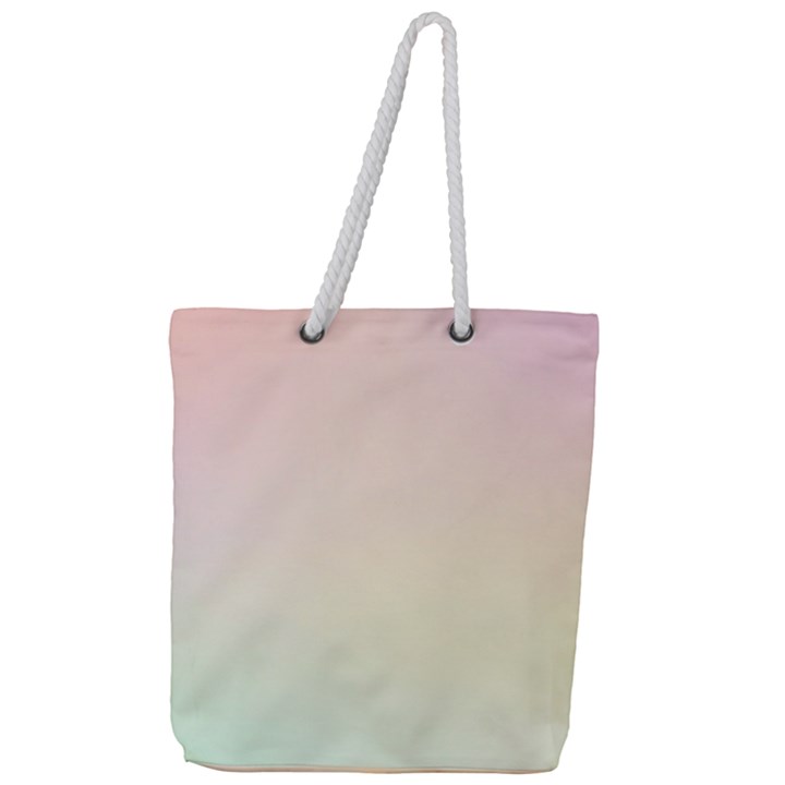 Pastel , Purple, Pink, Blue, Light, Mix Full Print Rope Handle Tote (Large)