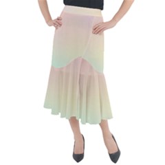 Pastel , Purple, Pink, Blue, Light, Mix Midi Mermaid Skirt by nateshop