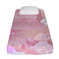 Pink Aesthetic, Clouds, Cute, Glitter, Hello Kitty, Pastel, Soft Fitted Sheet (single Size)