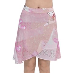 Pink Aesthetic, Clouds, Cute, Glitter, Hello Kitty, Pastel, Soft Chiffon Wrap Front Skirt