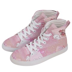 Pink Aesthetic, Clouds, Cute, Glitter, Hello Kitty, Pastel, Soft Women s Hi-top Skate Sneakers by nateshop