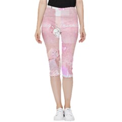 Pink Aesthetic, Clouds, Cute, Glitter, Hello Kitty, Pastel, Soft Inside Out Lightweight Velour Capri Leggings  by nateshop