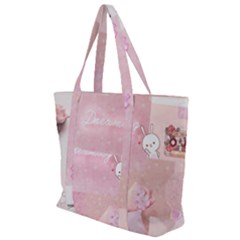 Pink Aesthetic, Clouds, Cute, Glitter, Hello Kitty, Pastel, Soft Zip Up Canvas Bag by nateshop