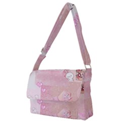 Pink Aesthetic, Clouds, Cute, Glitter, Hello Kitty, Pastel, Soft Full Print Messenger Bag (l) by nateshop