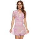 Pink Aesthetic, Clouds, Cute, Glitter, Hello Kitty, Pastel, Soft V-Neck High Waist Chiffon Mini Dress View1