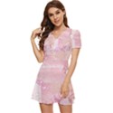 Pink Aesthetic, Clouds, Cute, Glitter, Hello Kitty, Pastel, Soft V-Neck High Waist Chiffon Mini Dress View2