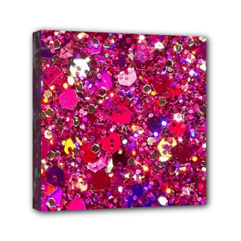 Pink Glitter, Cute, Girly, Glitter, Pink, Purple, Sparkle Mini Canvas 6  X 6  (stretched) by nateshop