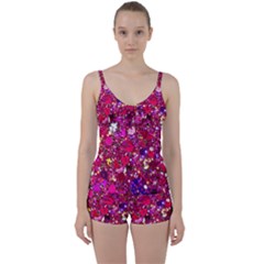 Pink Glitter, Cute, Girly, Glitter, Pink, Purple, Sparkle Tie Front Two Piece Tankini by nateshop