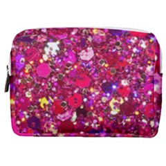 Pink Glitter, Cute, Girly, Glitter, Pink, Purple, Sparkle Make Up Pouch (medium)