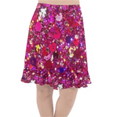 Pink Glitter, Cute, Girly, Glitter, Pink, Purple, Sparkle Fishtail Chiffon Skirt by nateshop