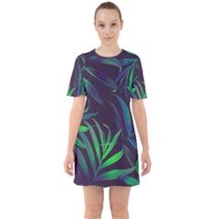 Tree Leaves Sixties Short Sleeve Mini Dress by nateshop