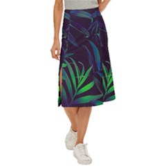 Tree Leaves Midi Panel Skirt by nateshop