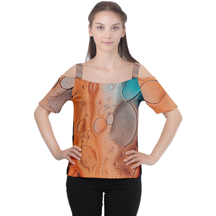 Water Screen Cutout Shoulder T-Shirt