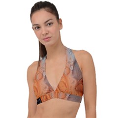 Water Screen Halter Plunge Bikini Top by nateshop