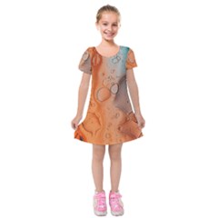 Water Screen Kids  Short Sleeve Velvet Dress by nateshop