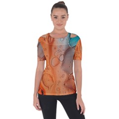 Water Screen Shoulder Cut Out Short Sleeve Top by nateshop