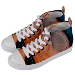 Water Screen Women s Mid-top Canvas Sneakers by nateshop