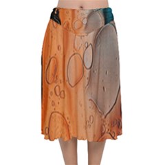 Water Screen Velvet Flared Midi Skirt by nateshop