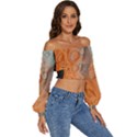 Water Screen Long Sleeve Crinkled Weave Crop Top View3