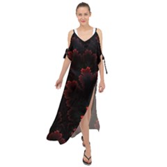 Amoled Red N Black Maxi Chiffon Cover Up Dress by nateshop