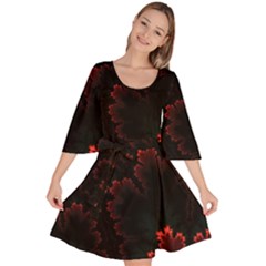 Amoled Red N Black Velour Kimono Dress