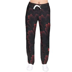 Amoled Red N Black Women Velvet Drawstring Pants by nateshop